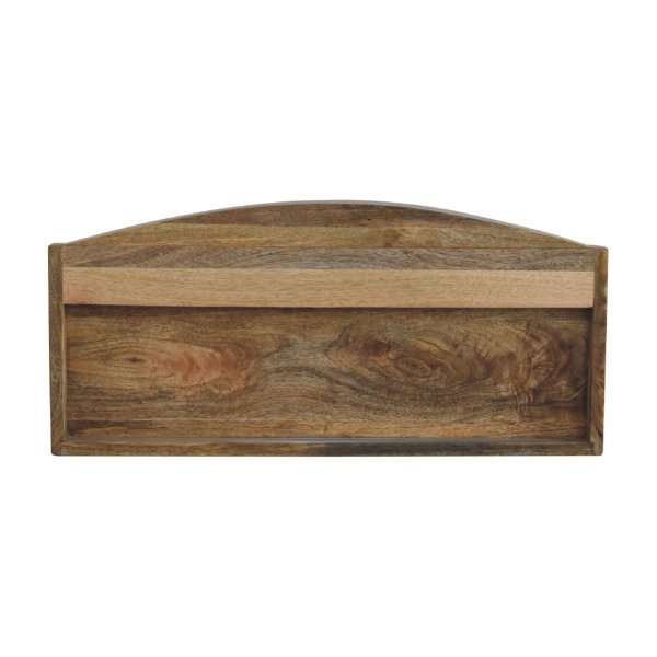 Solid Mango Wood Oak & Rattan Finished Larissa Open Wall Mounted Shelf - Image 5