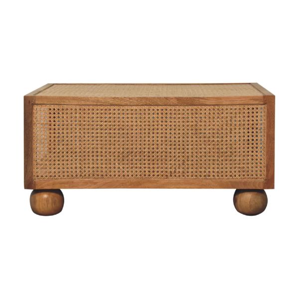 Solid Mango Wood Oak & Rattan Finished Larissa Large Coffee Table - Image 9