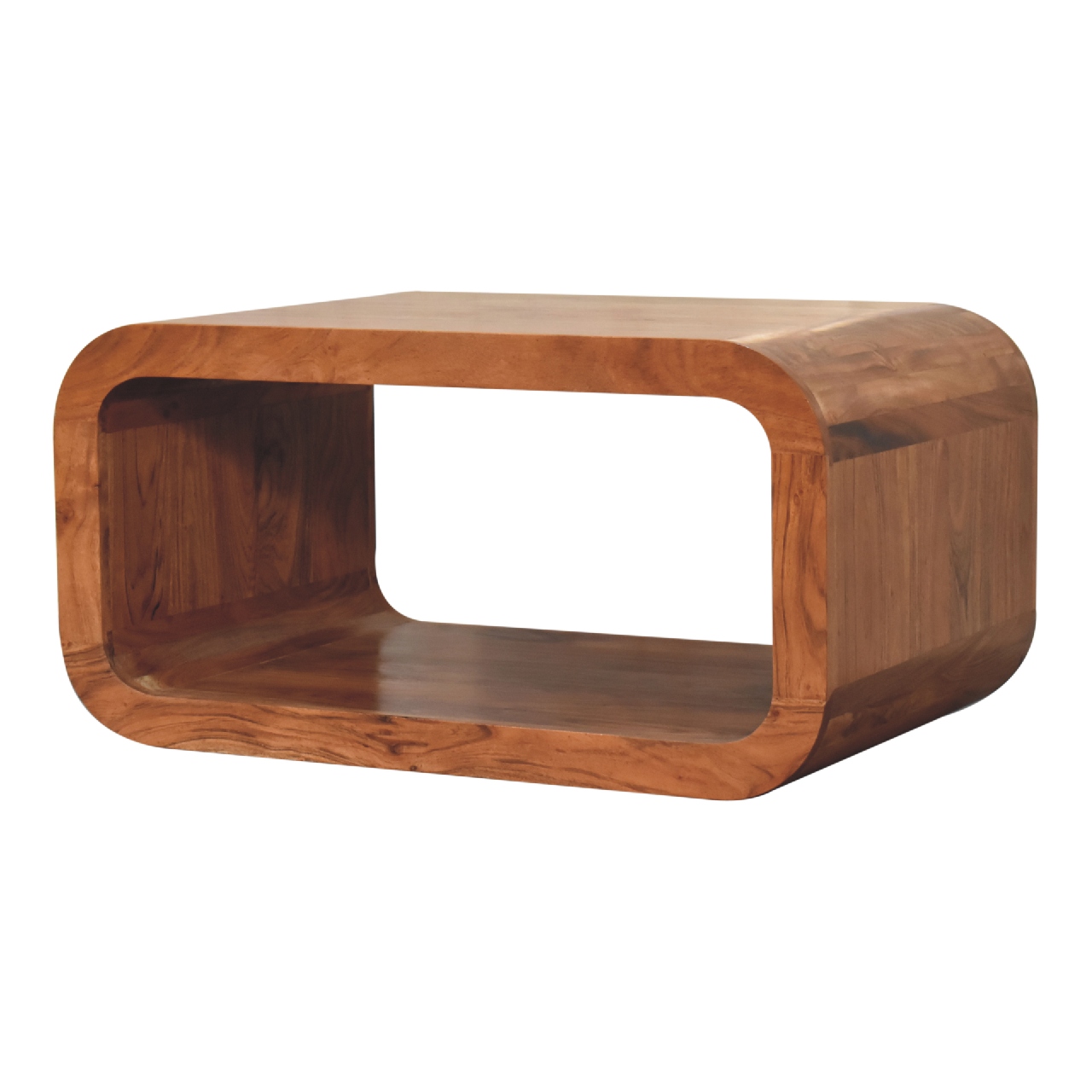 Solid Mango Wood Solid Acacia Wood Caramel Finish Darcy Media Unit - Image 3