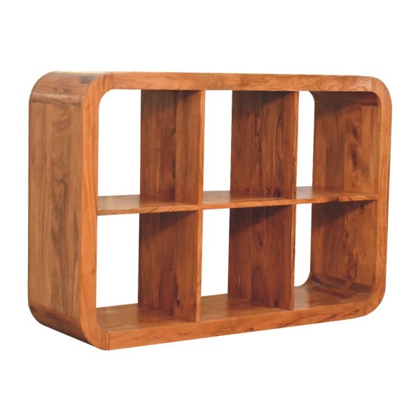 Solid Mango Wood Honey Caramel Finished Darcy Display Unit - Image 3
