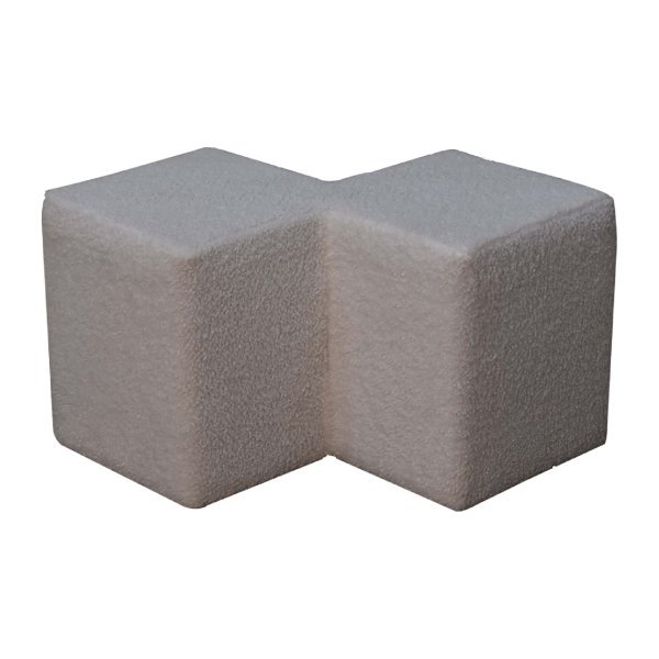 Solid Mango Wood White Boucle Twin Footstool - Image 5
