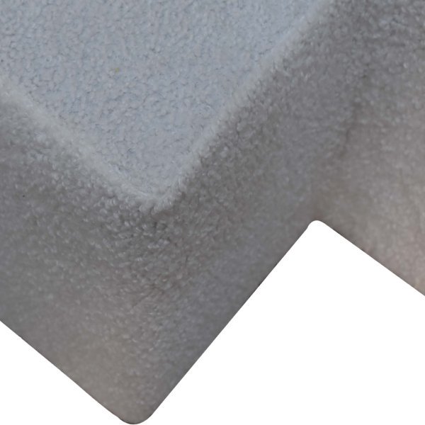 Solid Mango Wood White Boucle Twin Footstool - Image 6