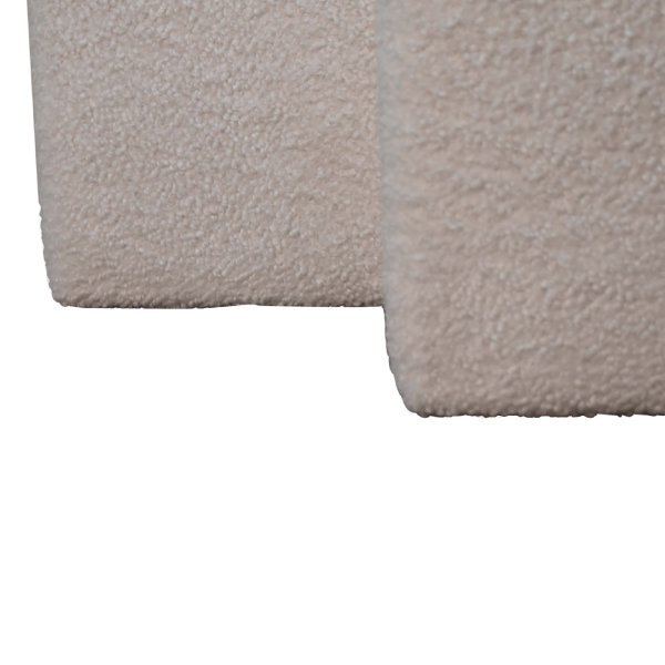 Solid Mango Wood White Boucle Twin Footstool - Image 7