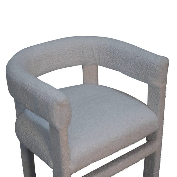 Solid Mango Wood White Boucle Occasional Chair - Image 6