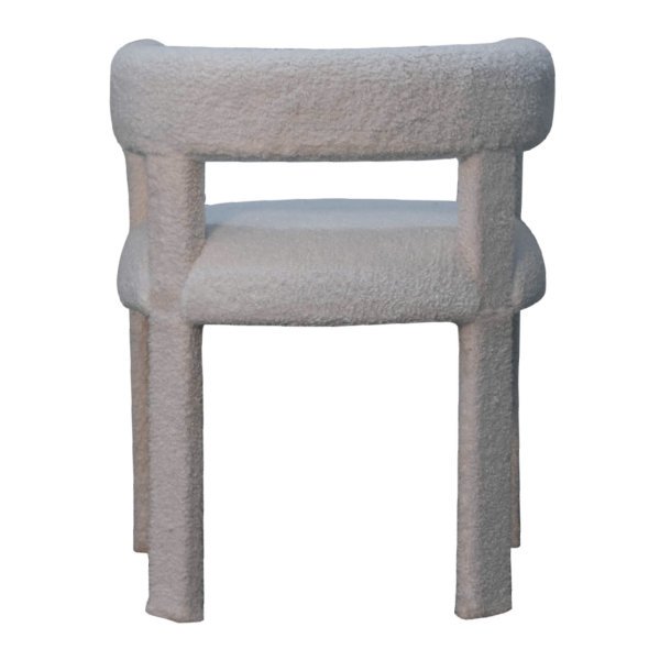 Solid Mango Wood White Boucle Occasional Chair - Image 9