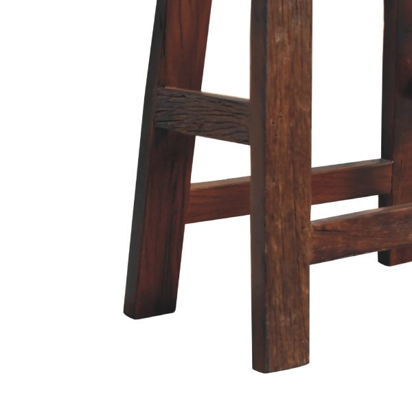 Solid Mango Wood Reclaimed Wood Chunky Cube Stool - Image 7