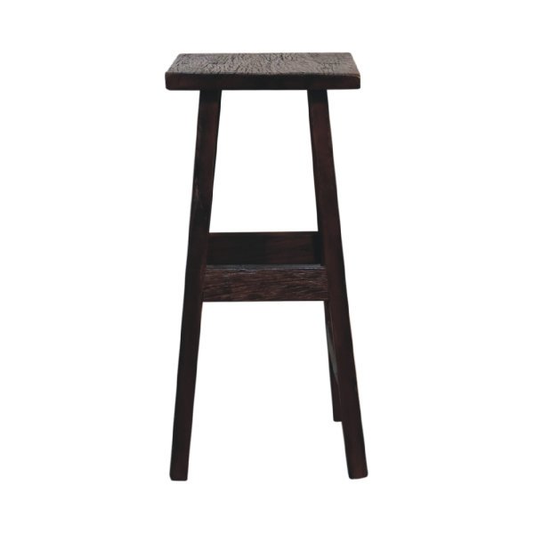 Solid Mango Wood Reclaimed Wood Chunky Cube Stool - Image 8