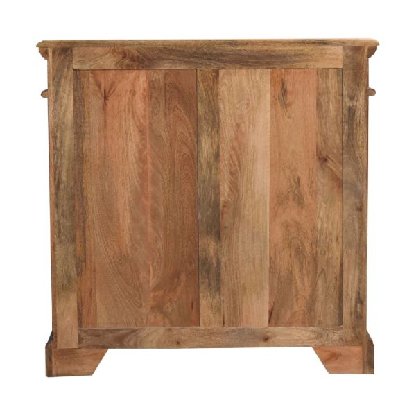 Solid Mango Wood Oriental Hand Painted 2 Door Wine Cabinet - Image 10