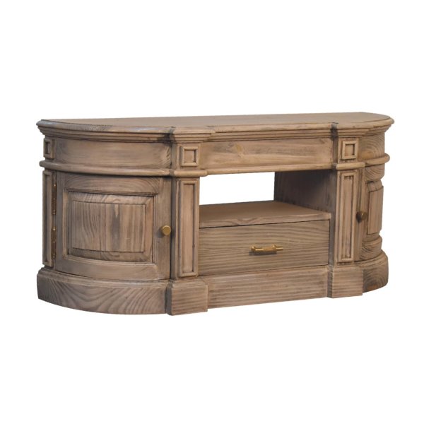 Solid Mango Wood Pine Serpentine Weathered Harmony Media Unit - Image 3