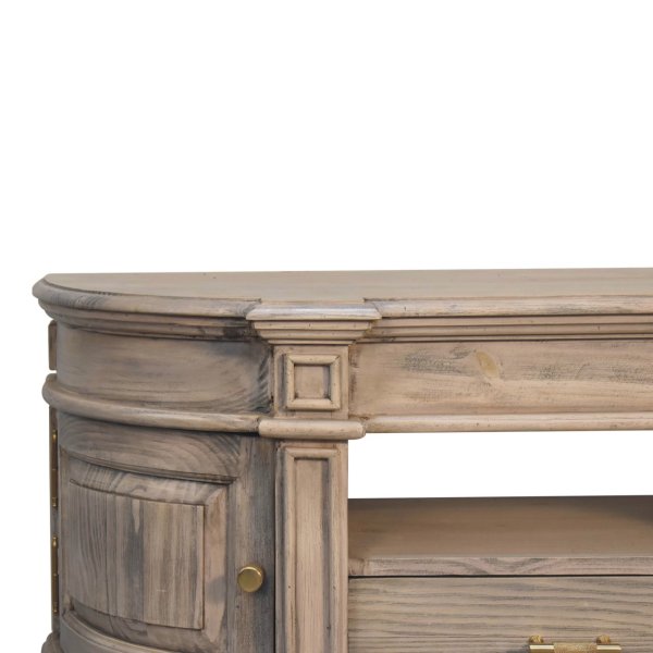 Solid Mango Wood Pine Serpentine Weathered Harmony Media Unit - Image 4