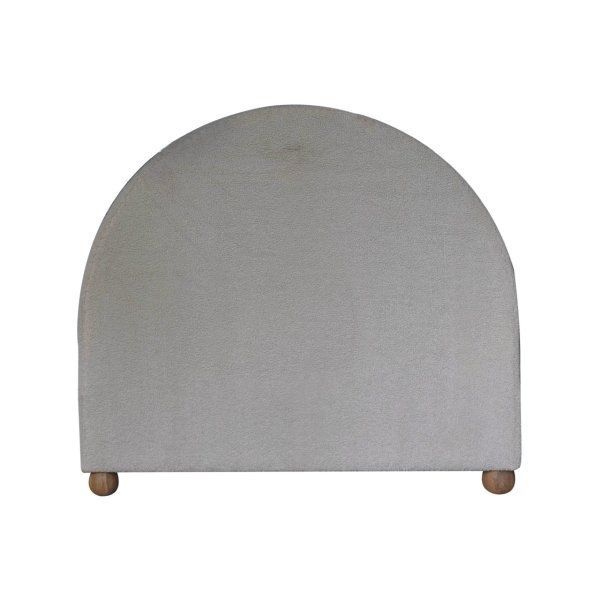 Solid Mango Wood Cream Boucle Upholstered Double Bed - Image 9