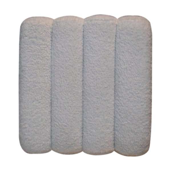 Solid Mango Wood White Boucle Upholstered Wavy Stool - Image 7