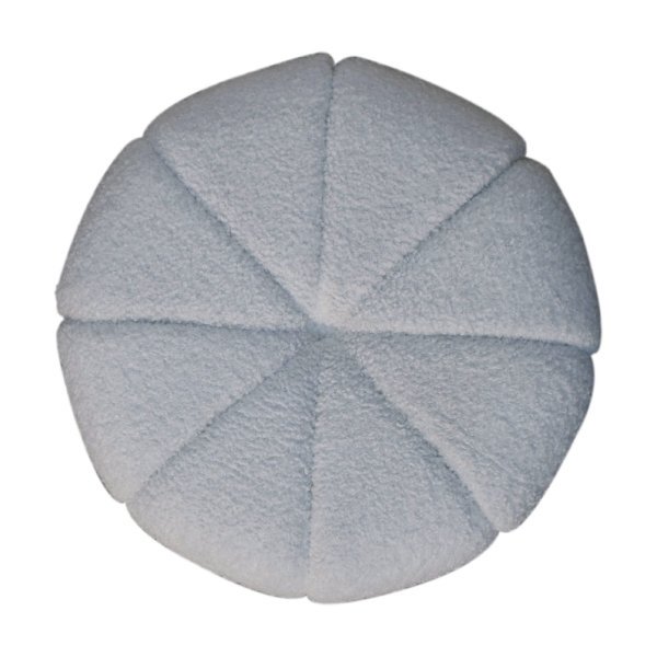 Solid Mango Wood White Boucle Upholstered Circle Stool - Image 8