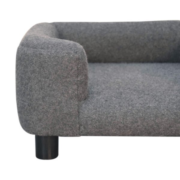 Solid Mango Wood Mini Battleship Tweed Pet Sofa Bed - Image 4