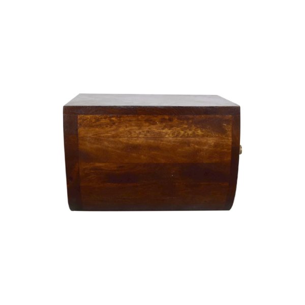 Solid Mango Wood Chestnut Finished Crescent Floating Wall Mounted Bedside - Image 7