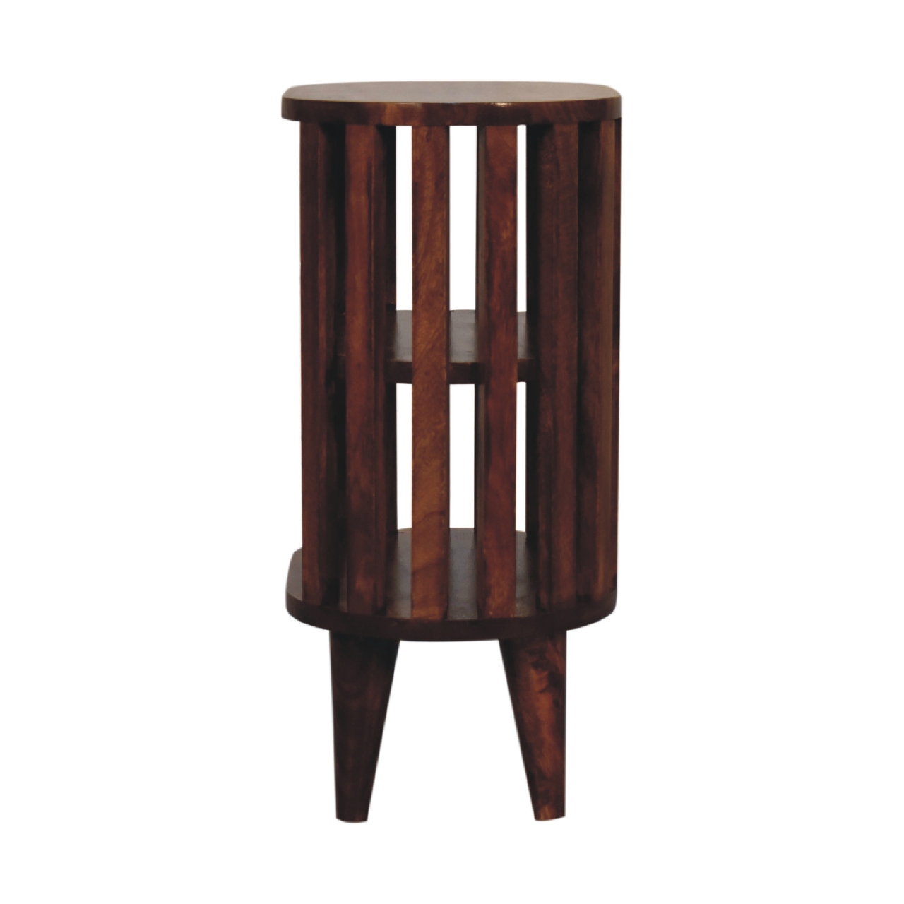 Solid Mango Wood Chestnut Finished Japanese Style Ariella 2 Shelf Bedside - Image 8