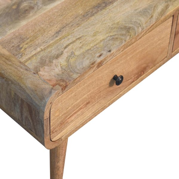 Solid Mango Wood Oak Finished 4 Drawer Sonata Coffee Table - Image 5