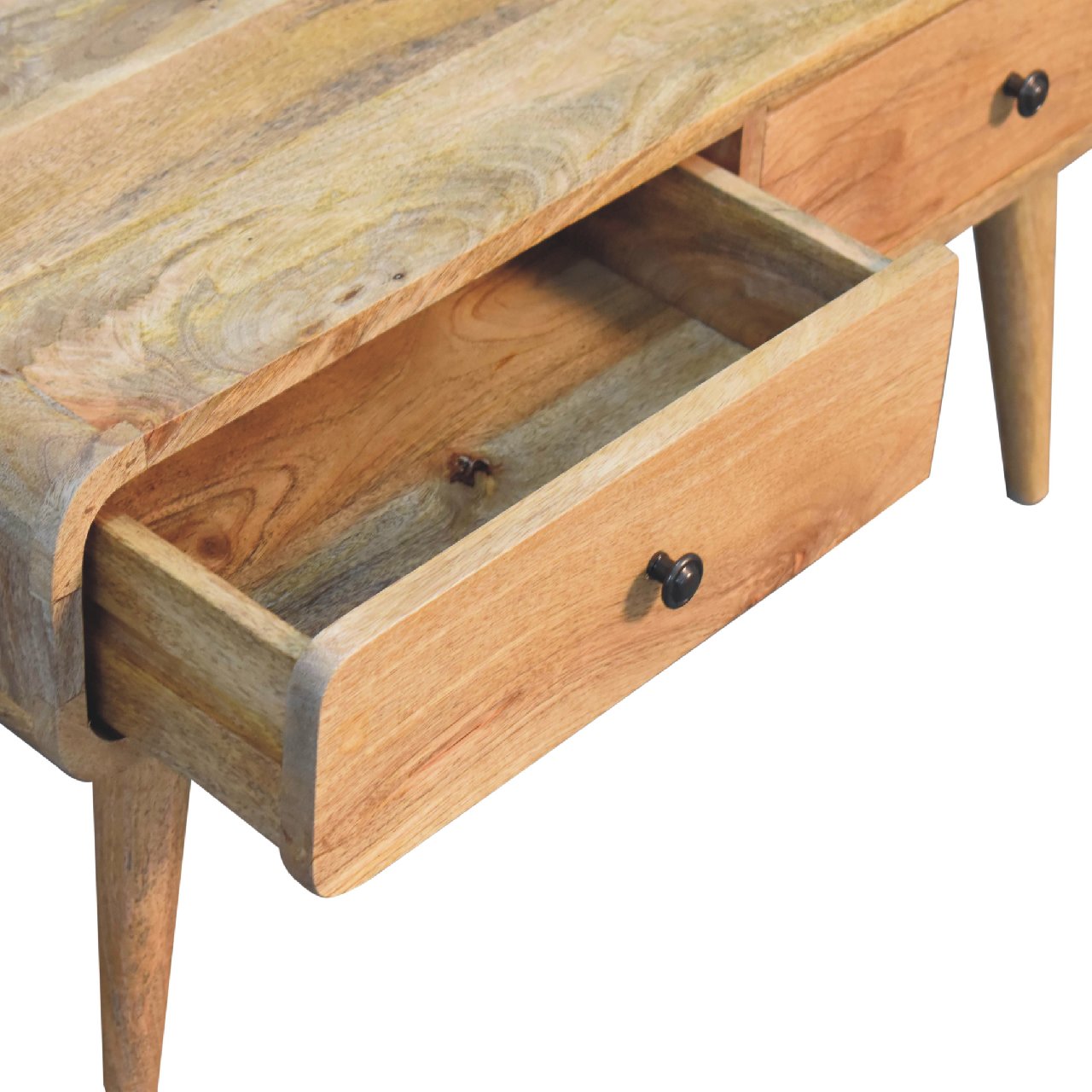 Solid Mango Wood Oak Finished 4 Drawer Sonata Coffee Table - Image 6