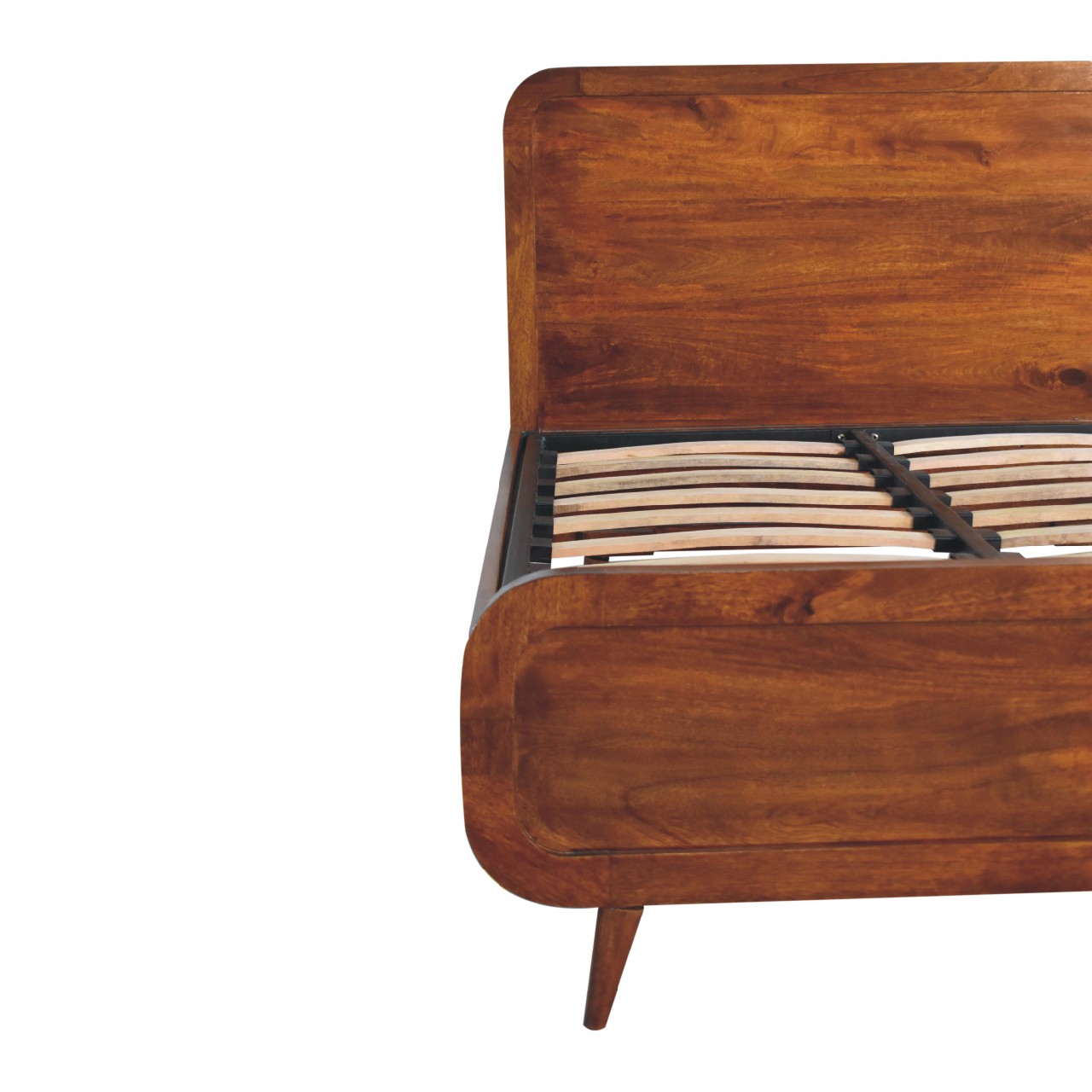 Solid Mango Wood Chestnut Finished 145cm Double Bed - Image 4