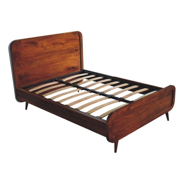 Solid Mango Wood Chestnut Finished 145cm Double Bed - Image 6