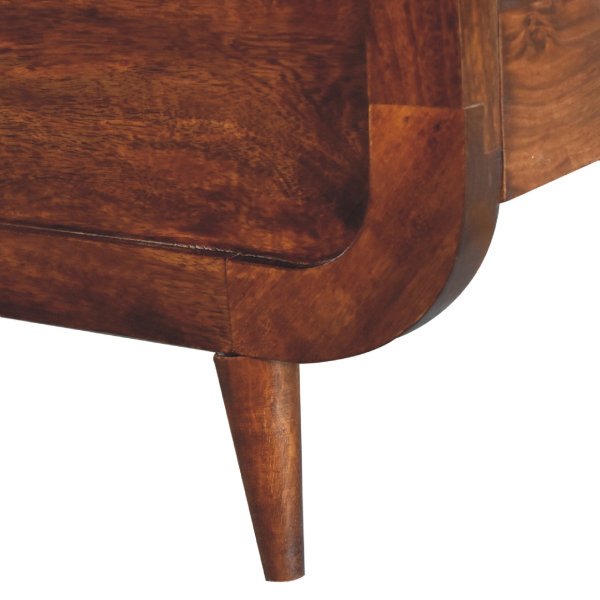 Solid Mango Wood Chestnut Finished 145cm Double Bed - Image 7