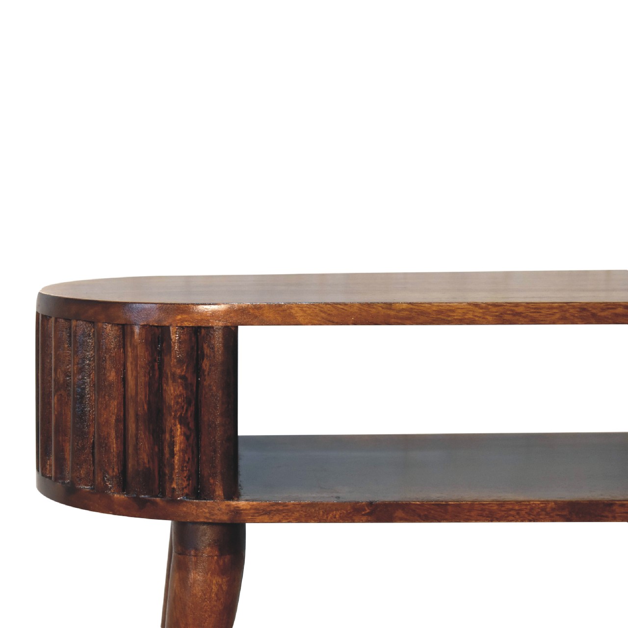 Solid Mango Wood Striped Chestnut Finished Writing Desk - Image 4