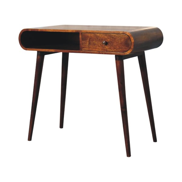 Solid Mango Wood Chestnut Finished 1 Drawer 1 Slot London Console Table - Image 3
