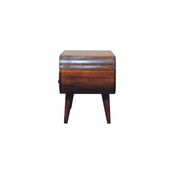 Solid Mango Wood Chestnut Finished Circular TV Stand - Image 9