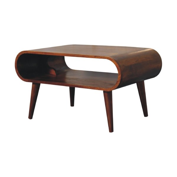 Solid Mango Wood Chestnut Finished Mango Wood Open Coffee Table - Image 2