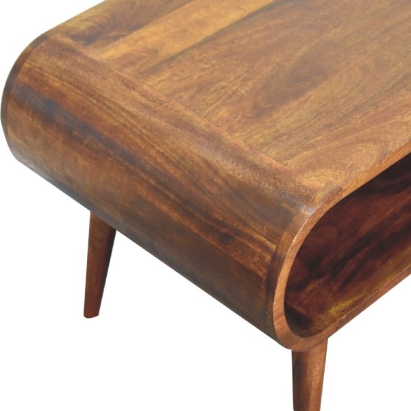 Solid Mango Wood Chestnut Finished Mango Wood Open Coffee Table - Image 5