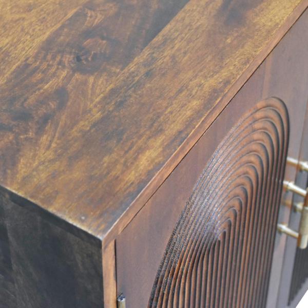 Solid Mango Wood Solid Chestnut Finished 2 Door Cabinet/Cupboard with Ball Feet - Image 7