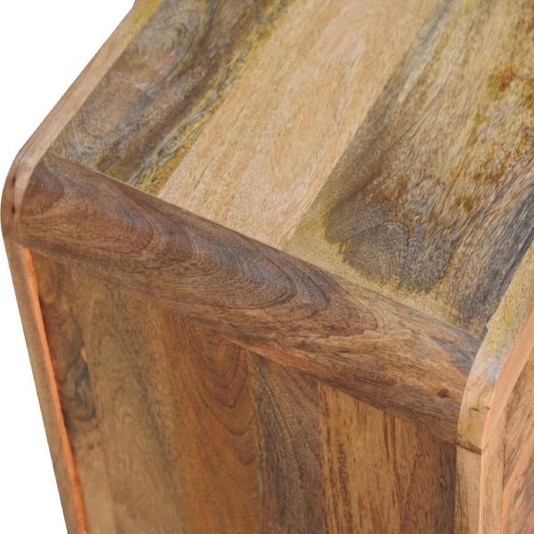 Solid Mango Wood Oak Finished Aspen 3 Drawer Bedside - Image 5