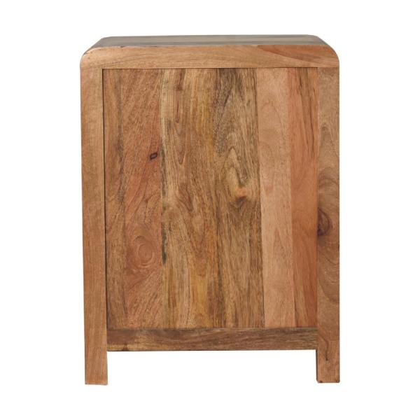 Solid Mango Wood Oak Finished Aspen 3 Drawer Bedside - Image 9