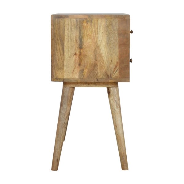Solid Mango Wood Oak Finished Nordic 4 Drawer Console - Image 6