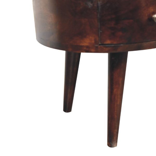 Solid Mango Wood California Walnut 1 Drawer 1 Slot Wave Coffee Table - Image 7