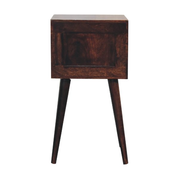 Solid Mango Wood California Walnut 2 Drawer Bedside - Image 9