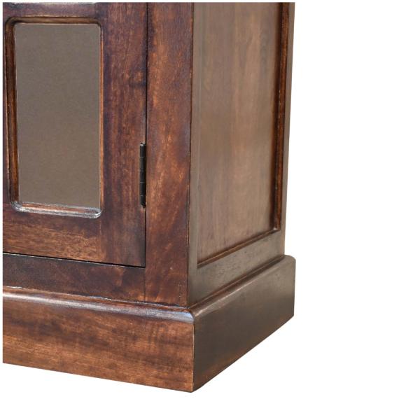 Solid Mango Wood California Walnut 4 Glass Doors 4 Drawers Sideboard - Image 6