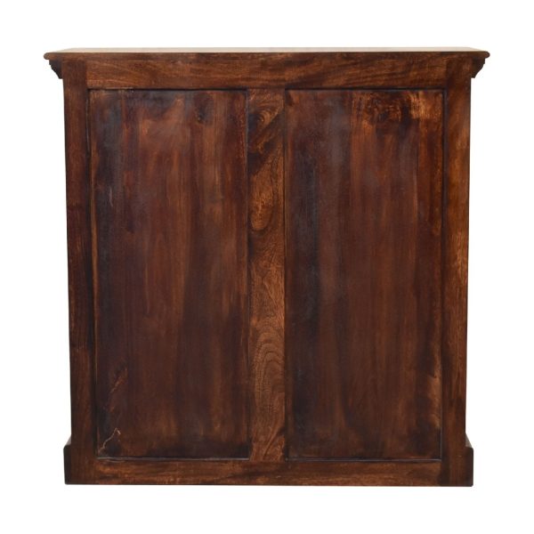 Solid Mango Wood California Walnut Finished 2 Glass Doors 2 Drawers Cabinet - Image 10