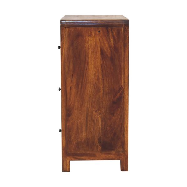 Solid Mango Wood Chestnut Finished 3 Drawer Aspen Chest - Image 8