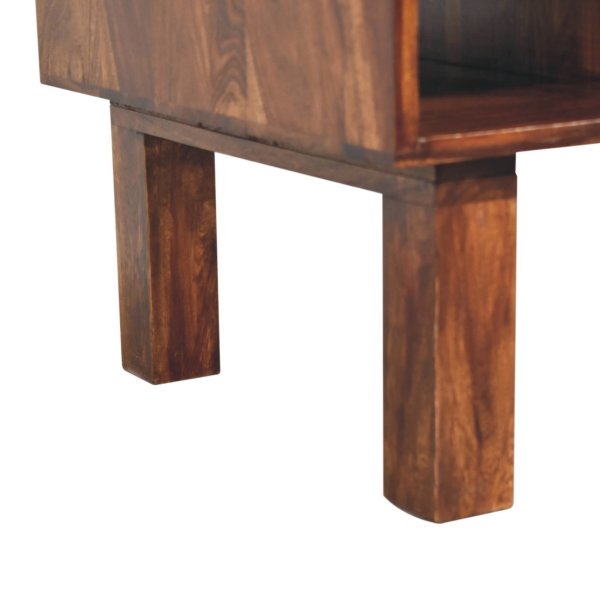 Solid Sheesham Wood Chestnut Finished 2 Drawer Tula Coffee Table - Image 7