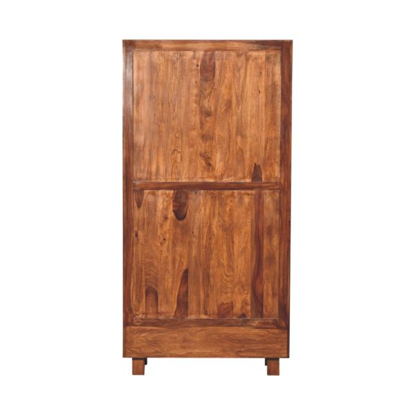 Solid Sheesham Wood Chestnut Finished 3 Shelves 2 Drawers Tula Bookcase - Image 9