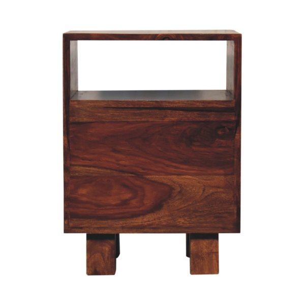 Solid Sheesham Wood Chestnut Finished 2 Drawer Tula Bedside - Image 9