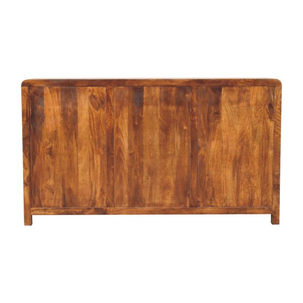 Solid Mango Wood Chestnut Finished 4 Drawers 2 Doors Aspen Sideboard - Image 10