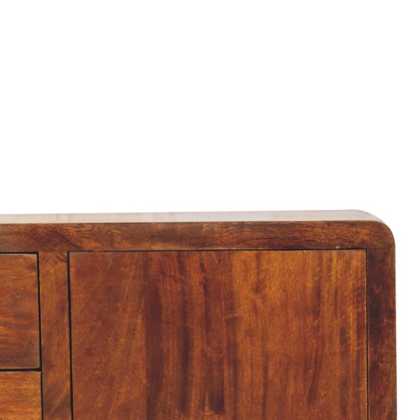 Solid Mango Wood Chestnut Finished 4 Drawers 2 Doors Aspen Sideboard - Image 2