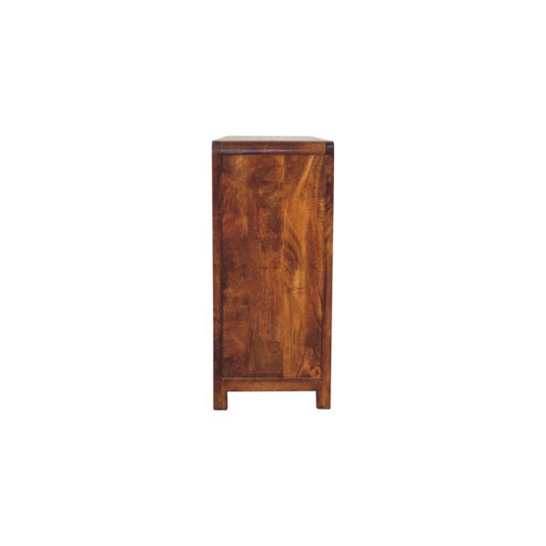 Solid Mango Wood Chestnut Finished 4 Drawers 2 Doors Aspen Sideboard - Image 9