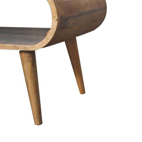 Solid Mango Wood Open Oak Finished Coffee Table - Image 7