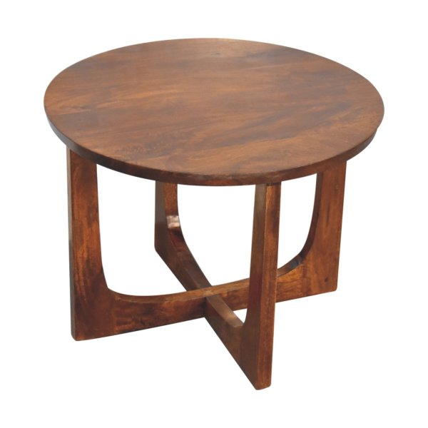 Solid Mango Wood Chestnut Finished Lulu Side Table - Image 4