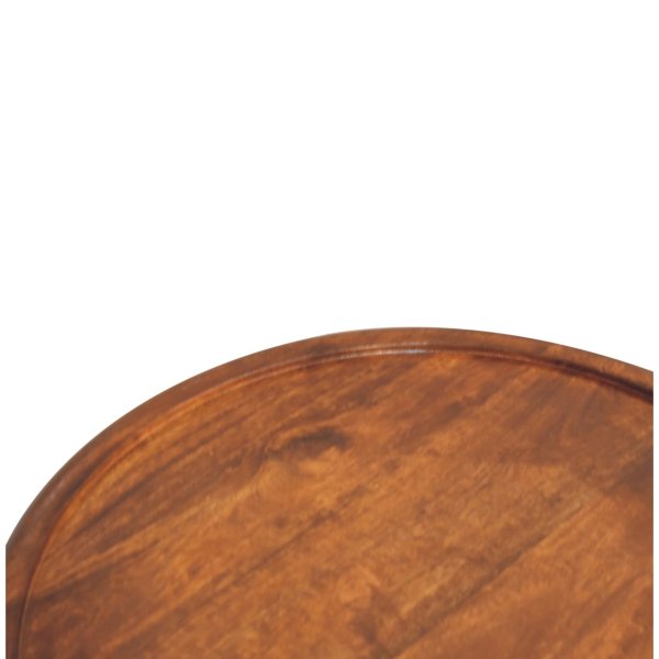 Solid Mango Wood Chestnut Finished Plate with Rim Coffee Table - Image 5