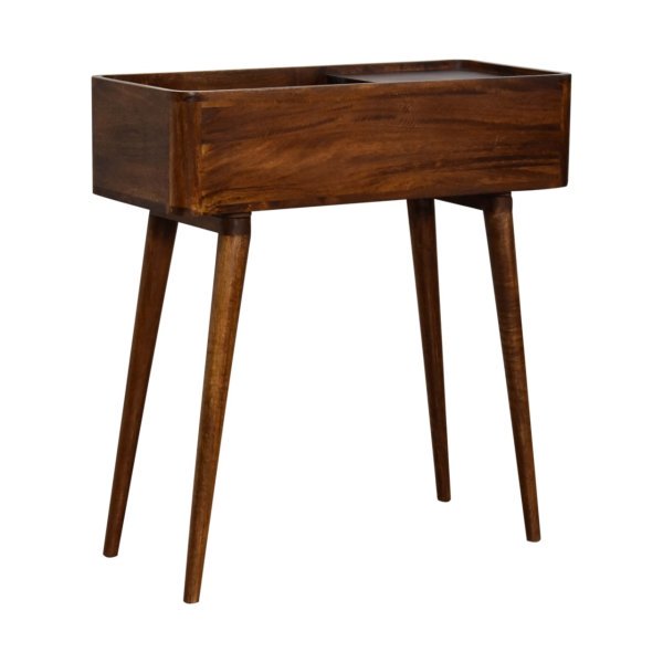 Solid Mango Wood Chestnut Finished Open-top Console Table - Image 3