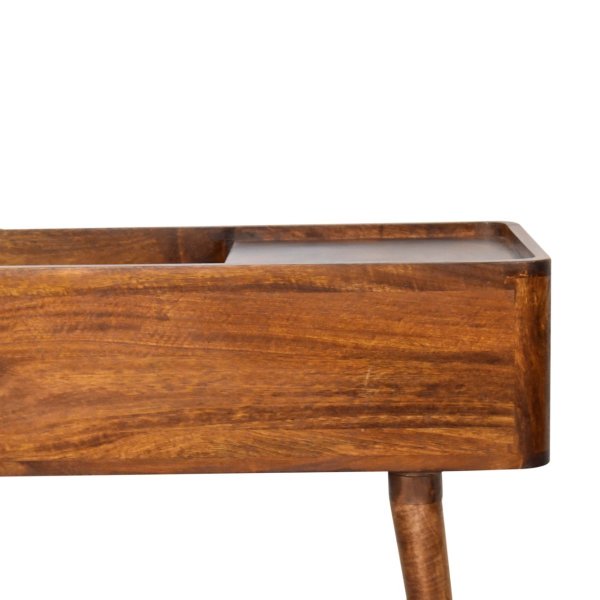 Solid Mango Wood Chestnut Finished Open-top Console Table - Image 4